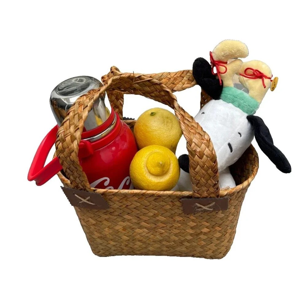 Handcraft Natural Rattan Hand Bag Multi-Functional  Storage Wicker Basket 10.4 